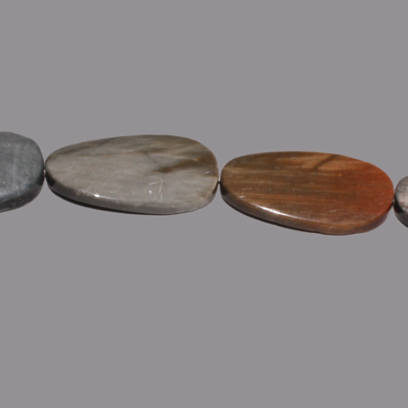 Adlerauge, oval, gedreht, L30 B15 H6mm, Strang 40cm