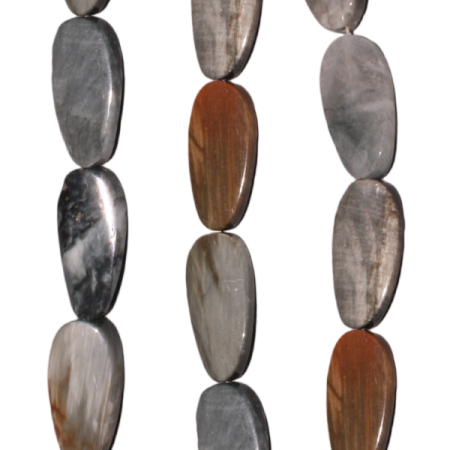 Adlerauge, oval, gedreht, L30 B15 H6mm, Strang 40cm