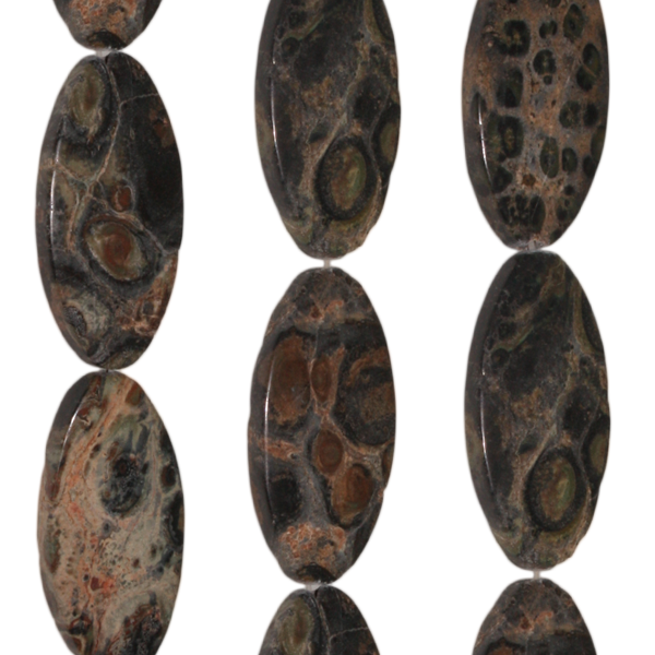 Elderit (Kambaba Jaspis), oval, L40 B20 H6mm