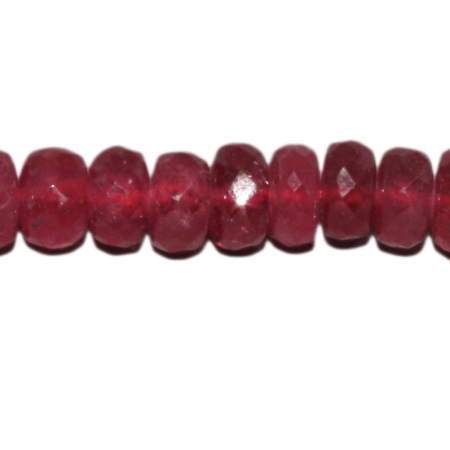 Rubin, glassfilled, Scheibchen, facettiert, D5mm