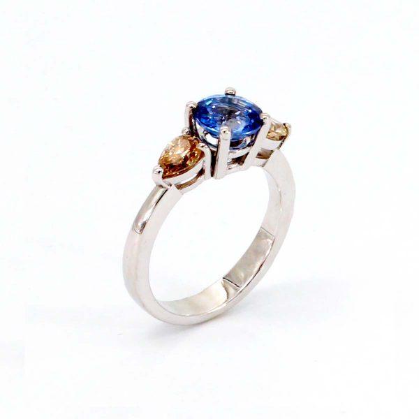 Saphir Diamant Ring