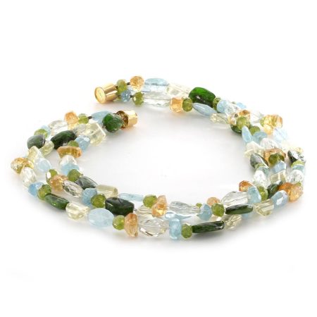 Edelsteincollier Aquamarin & Chromdiopsid – “Sparkling”