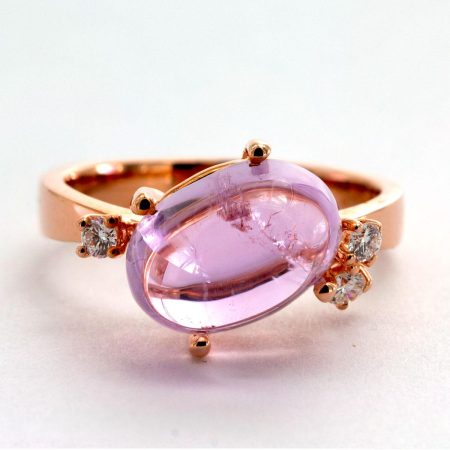 Cocktailring Roségold Kunzit & Diamant