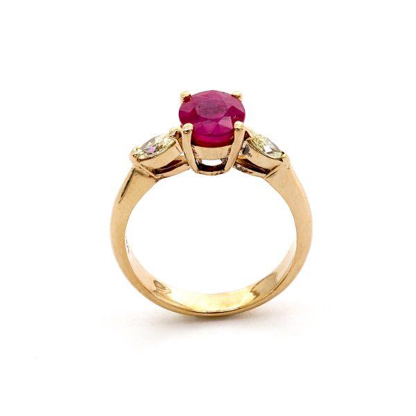 Rubin Diamant Navette Ring