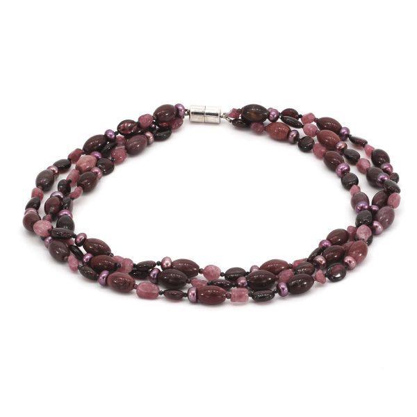 Mookait Granat Turmalin Collier