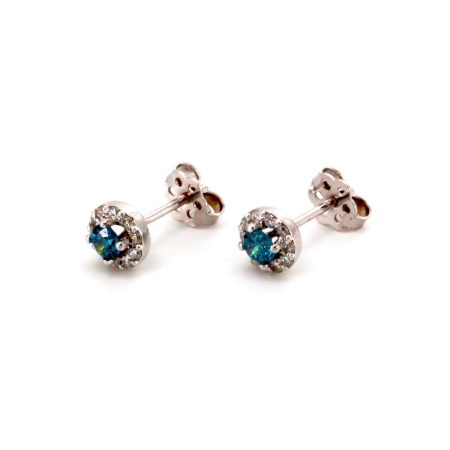 Ohrstecker 18 kt Weißgold & Blauer Diamant – “Princess”