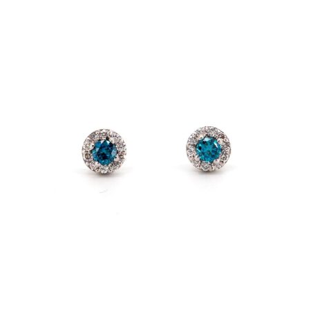 Ohrstecker 18 kt Weißgold & Blauer Diamant – “Princess”