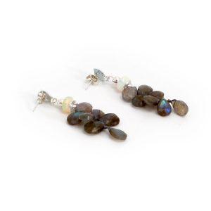 Ohrgehänge Labradorit & Opal – „Glittering“