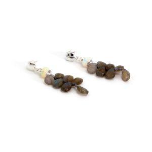 Ohrgehänge Labradorit & Opal – „Glittering“