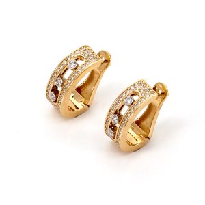 Ohrringe 14kt Gold Pavé – “Moving Diamonds”