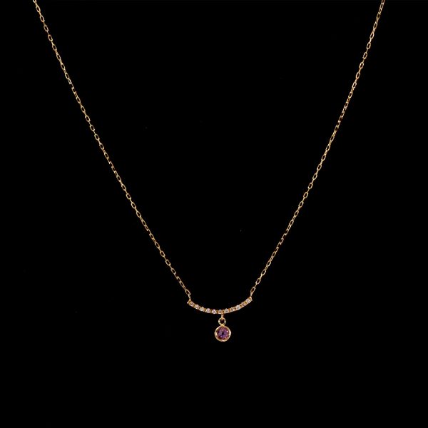 Goldkette 14kt Amethyst Diamant