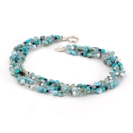 Edelsteinkette Larimar & Aquamarin – “Desire”