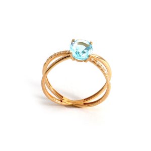 Ring 14 kt Gold, Topas & Diamant – “Cosmos”