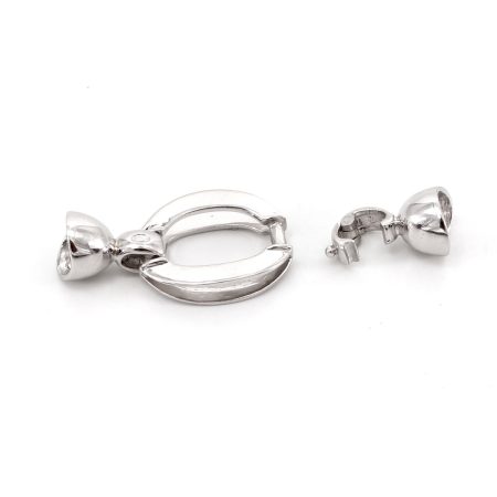 Elegante Schließe für Halskette – “Oval Silber”