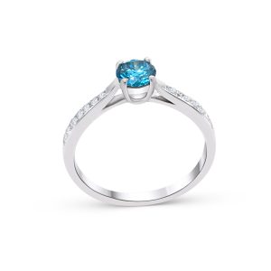 Moderner Verlobungsring mit blauem Diamant – “Ja, ich will!”