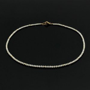 Halskette echte Diamanten & 14 kt Gold – “Champagner”