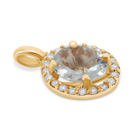 Aquamarin Anhänger mit Diamanten – “Feminin”