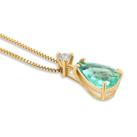 Tropfen Anhänger Turmalin & Diamant – “Paraiba”