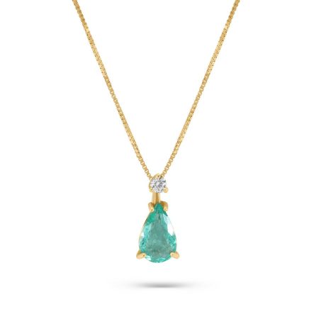 Tropfen Anhänger Turmalin & Diamant – “Paraiba”
