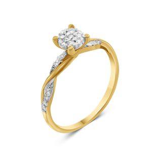 Verlobungsring 18 kt Gelbgold & Diamanten – “Romantic”