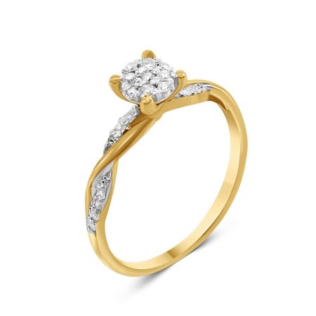 Verlobungsring 18 kt Gelbgold & Diamanten – “Romantic”