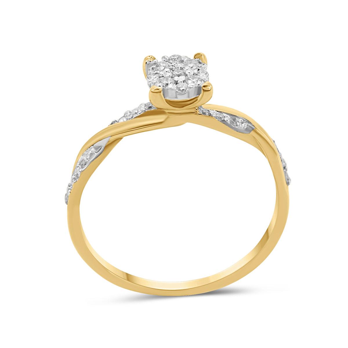 Verlobungsring 18 kt Gelbgold & Diamanten – “Romantic”