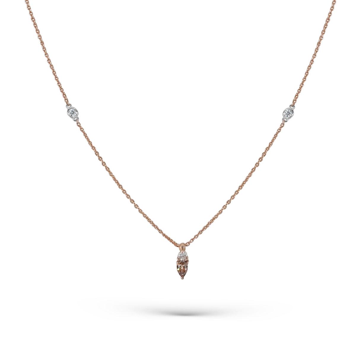 18 kt Roségold Halskette Brauner Diamant – “Tiny”