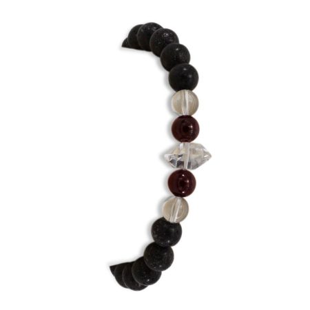 Armband für Männer Granat & Lava – Sternzeichen “Löwe”