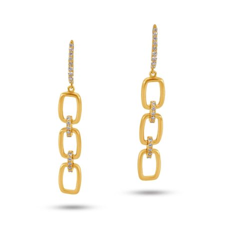 Ohrgehänge 18 kt Gelbgold & Diamanten – “Chain”