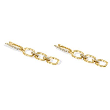 Ohrgehänge 18 kt Gelbgold & Diamanten – “Chain”