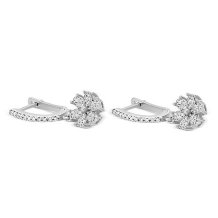 Ohrgehänge 14 kt Weißgold & Brillanten – “Flowery”