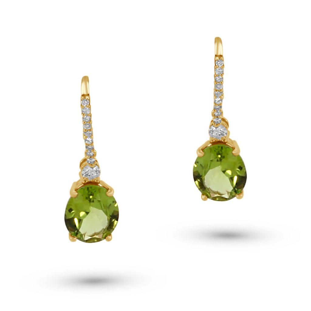 Ohrschmuck Gold Brillanten Peridot