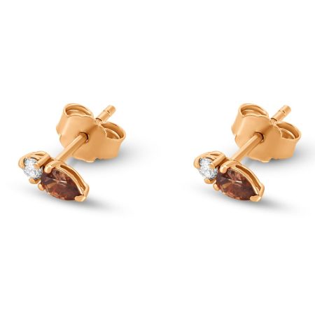 Ohrstecker 18 kt Roségold & Brauner Diamant – “Tiny”