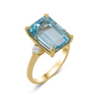 Goldring Blauer Topas & Diamant – “Candy Rings”