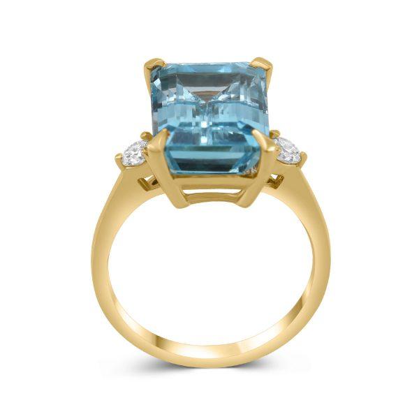 Blauer Topas Diamant Goldring