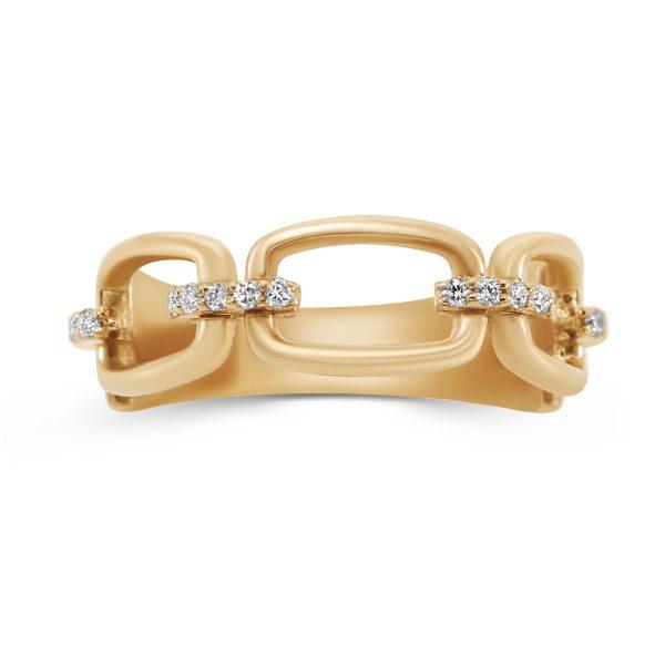 Ring Gold Brillanten - Ketten-Look