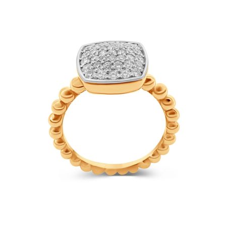 Diamantring Rosè & Weißgold – “Cushion”