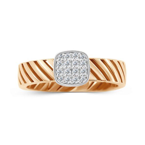 Moderner Ring Rosegold Diamanten