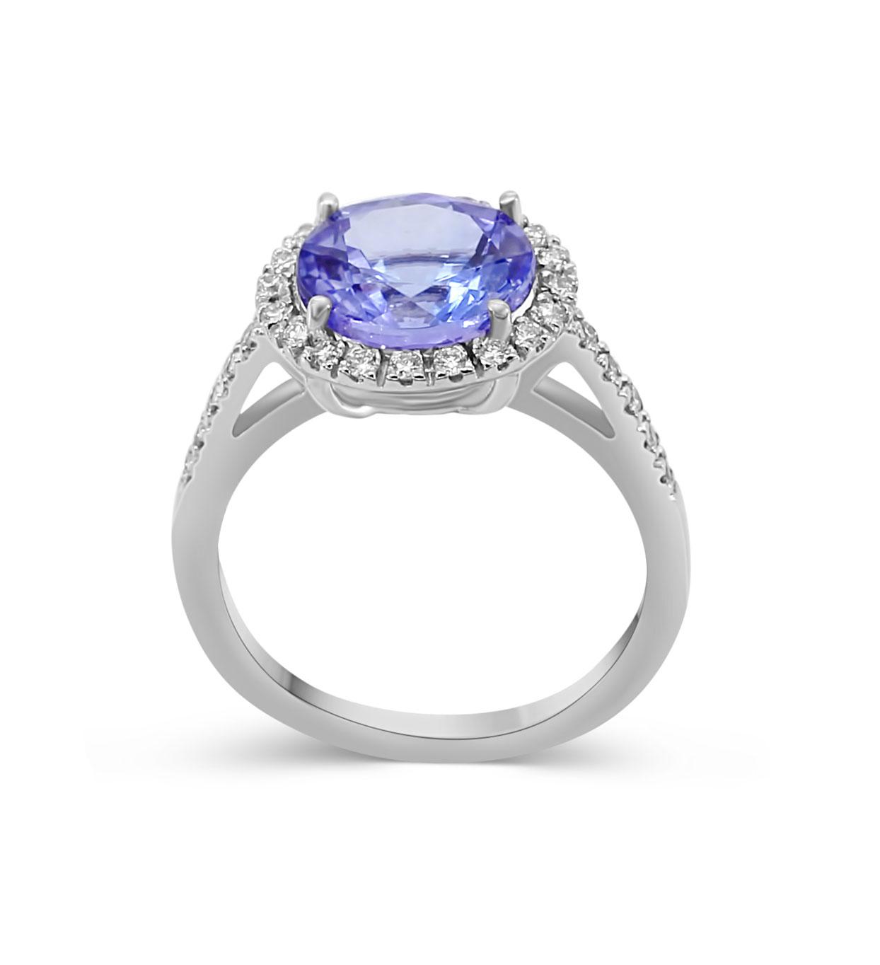 Tansanit & Diamant 18kt Weißgold – Ring “Brilliance”