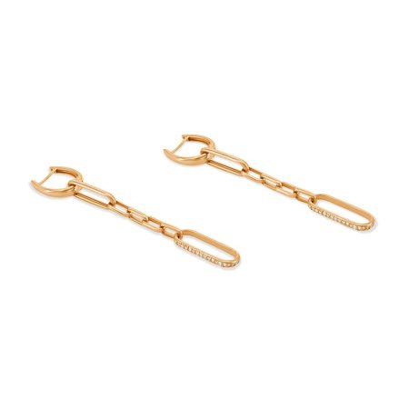 18 kt Roségold Ohrgehänge Diamanten – “Chain rectangular”