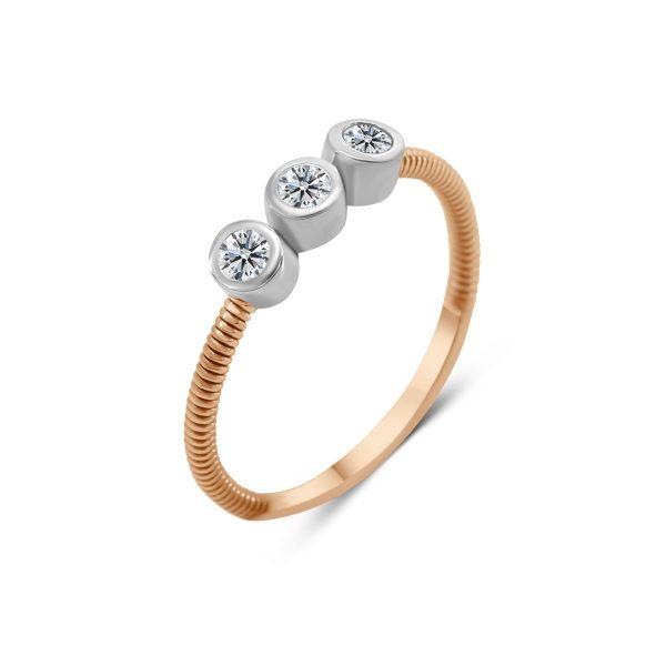 Ring Rosegold Weißgold Diamanten