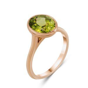 Rotgold Peridot Ring – “Stacking-Ring”