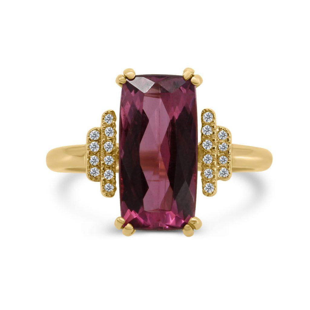 Rubellith Diamant 14kt Gold Ring