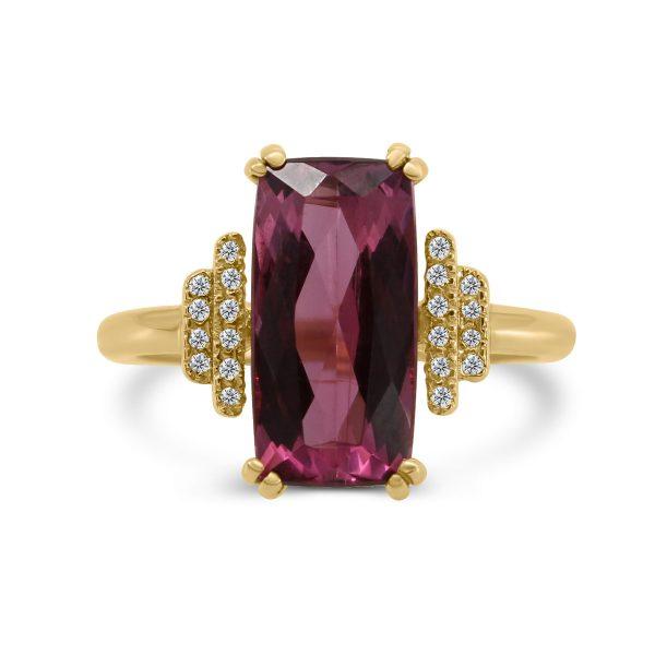 Ring Rubellith Diamanten 14kt Gold