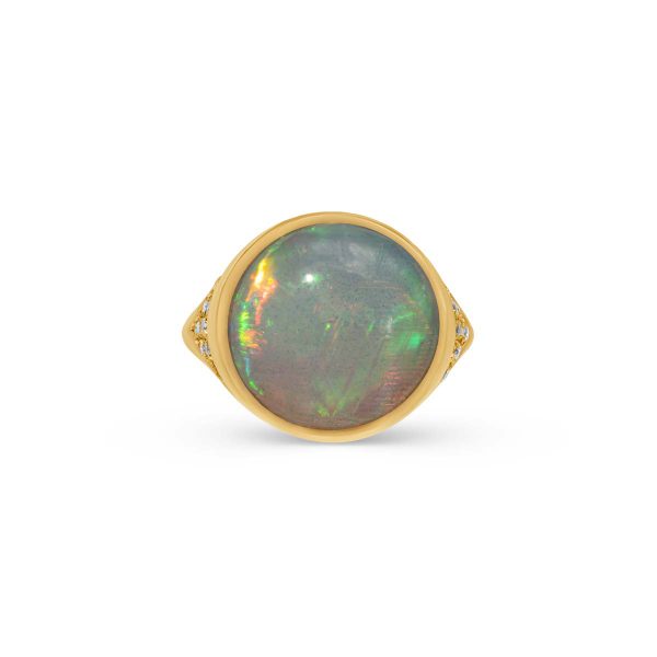 Ring Gold Welo Opal Diamant