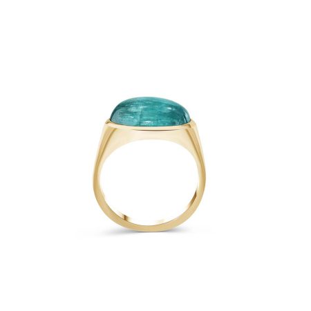 Ring 14 kt Gold & Blauer Turmalin – “Indigolith-Katzenauge”
