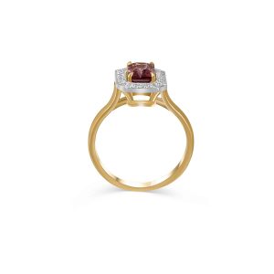 Ring Gold Brillanten Granat Pink-wurzelchakra