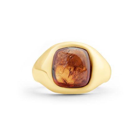 Herrenring 14 kt Gold Hessonit – “Whiskey”