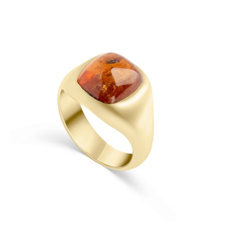 Herrenring 14 kt Gold Hessonit – “Whiskey”