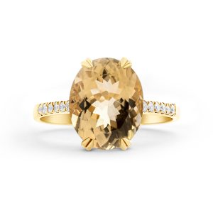 Goldring 18 kt Heliodor & Diamanten – “Cocktail”